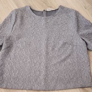 MELLODAY Textured Gray Women's Blouse